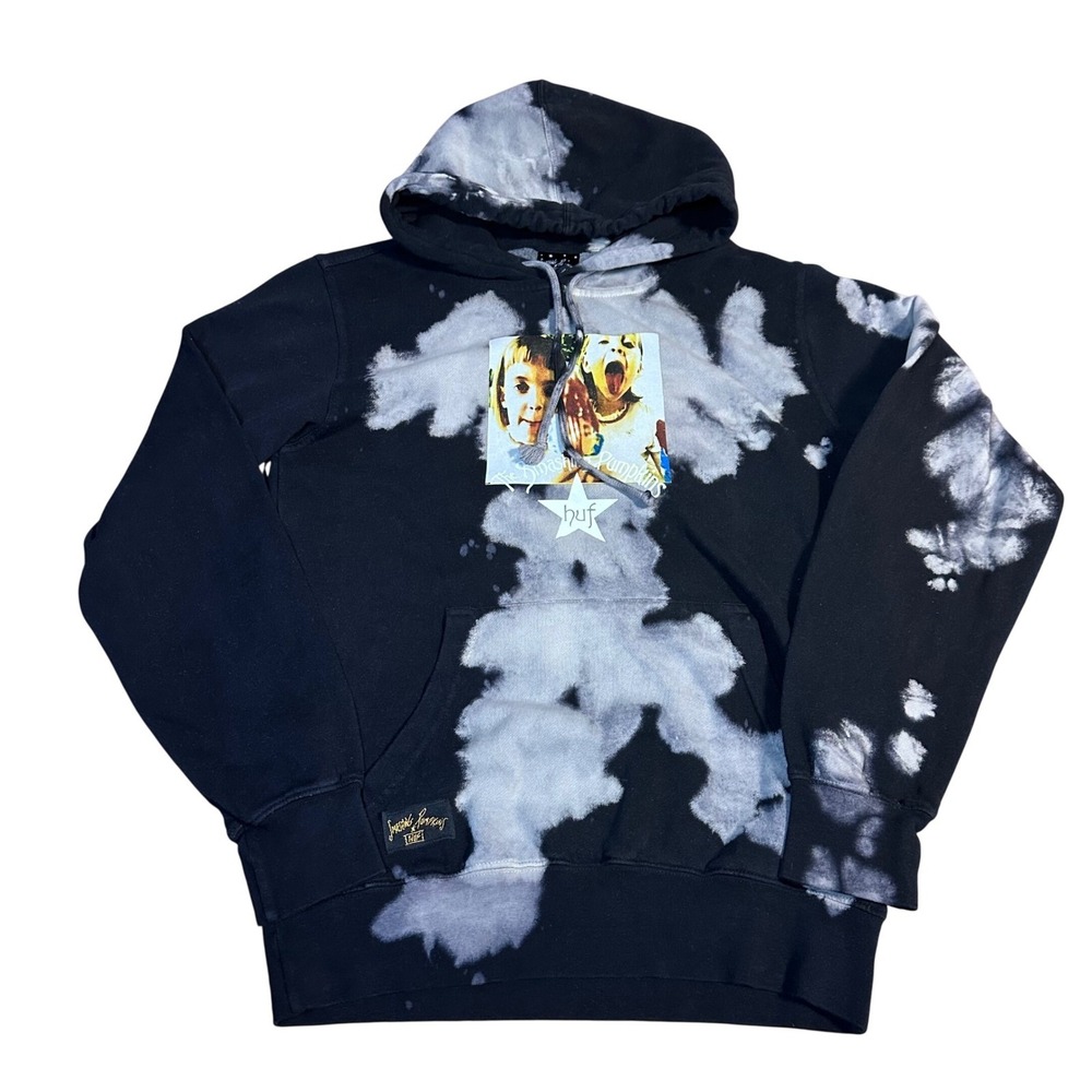 HUF x The Smashing Pumpkins Siamese Dream Bleach Wash Hoodie Black Small